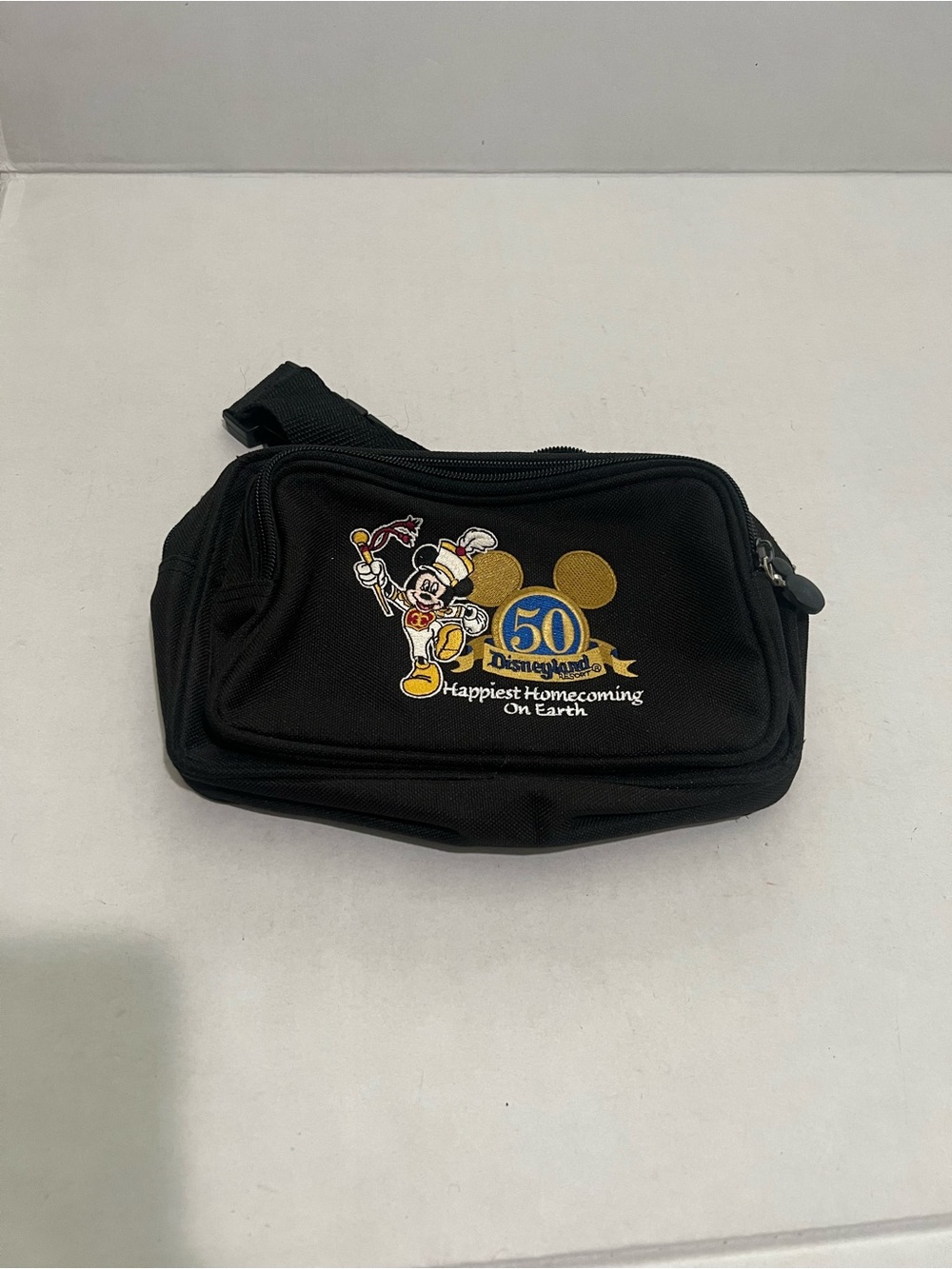 Disneyland 50th Anniversary Happiest Homecoming On Earth Black Fanny Pack